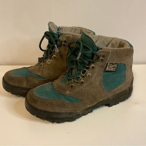 Vintage Danner 1990 Cross Hiker Boots Gray and Teal Women’s Size 7